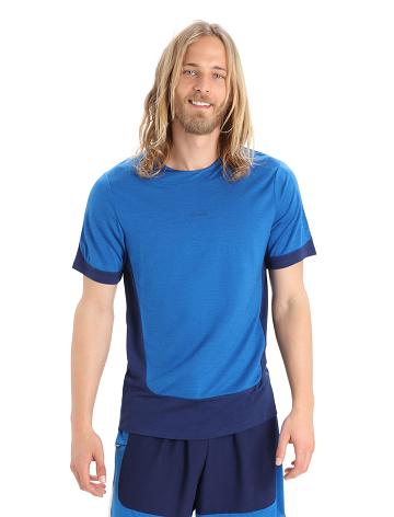 Men's Icebreaker ZoneKnit™ Merino Short Sleeve T Shirts Lazurite / Royal Navy | CA 1747AHKP